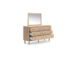 Cielden Two-Tone Queen Panel Headboard, Dresser And Mirror