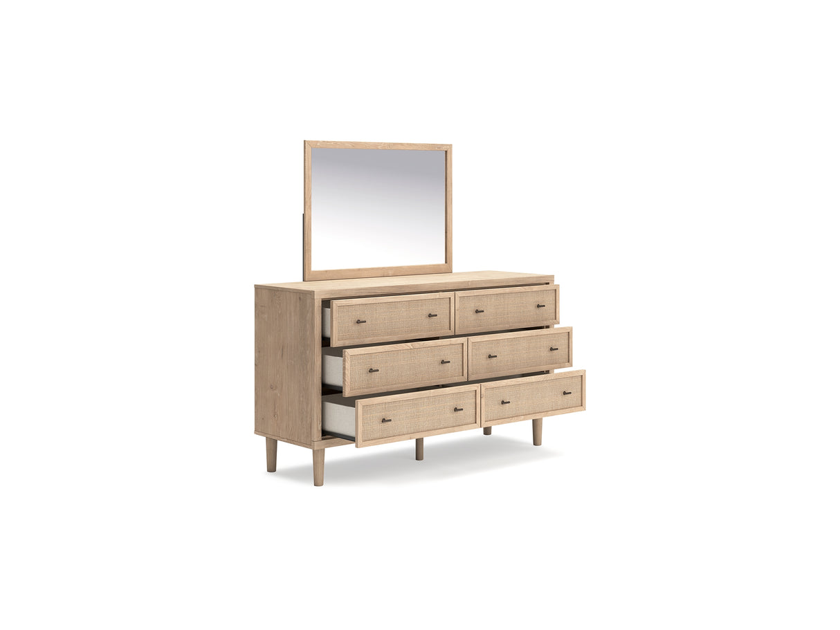 Cielden Two-Tone King Panel Headboard, Dresser And Mirror