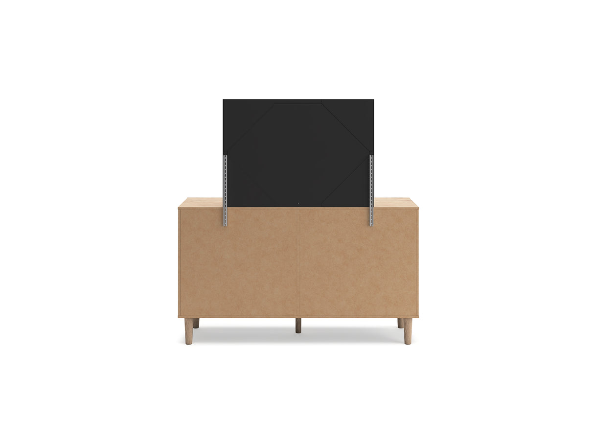 Cielden Two-Tone King Panel Headboard, Dresser And Mirror