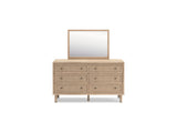 Cielden Two-Tone Queen Panel Headboard, Dresser And Mirror