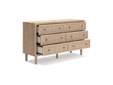 Cielden Two-Tone King Panel Bed, Dresser And Nightstand