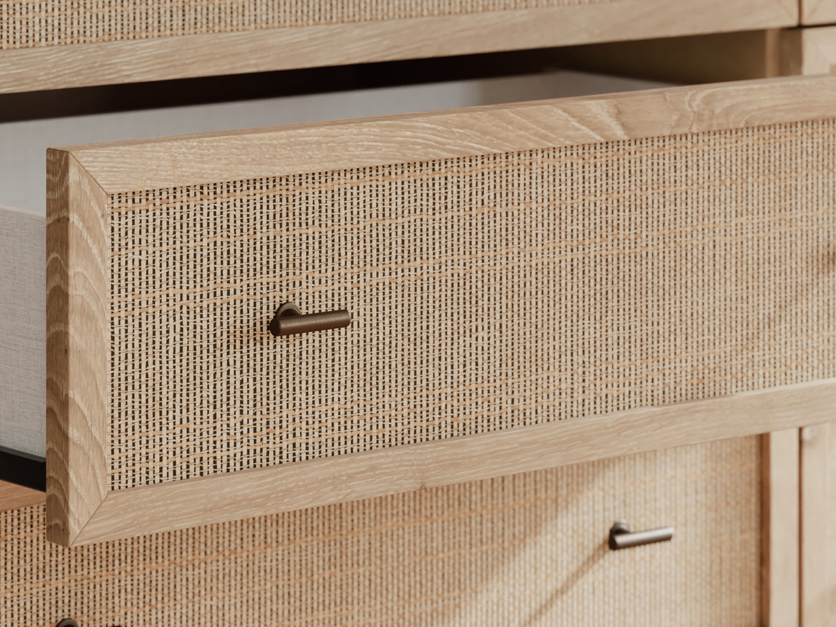 Cielden Two-Tone King Panel Bed, Dresser And Nightstand