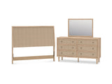 Cielden Two-Tone Queen Panel Headboard, Dresser And Mirror
