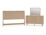 Cielden Two-Tone King Panel Headboard, Dresser And Mirror
