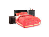 Huey Vineyard Black Full Sleigh Headboard, Chest And Nightstand