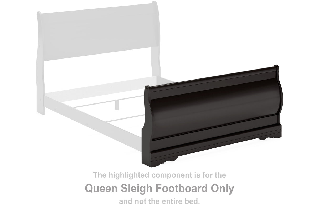 Huey Black Vineyard Queen Sleigh Footboard