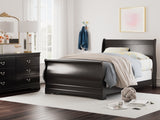 Huey Vineyard Black Full Sleigh Bed