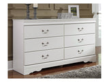Anarasia White Full Sleigh Bed, Dresser And Nightstand