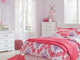 Anarasia White Full Sleigh Headboard, Dresser And Mirror