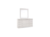 Anarasia White Twin Sleigh Bed, Dresser And Mirror