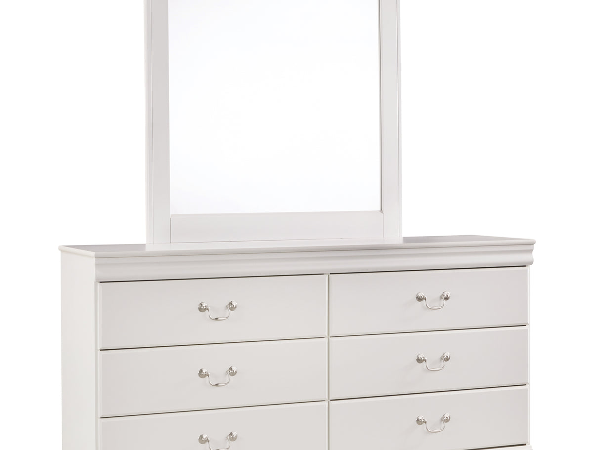 Anarasia White Queen Sleigh Headboard, Dresser And Mirror