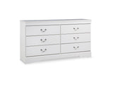 Anarasia White Full Sleigh Bed, Dresser And Nightstand