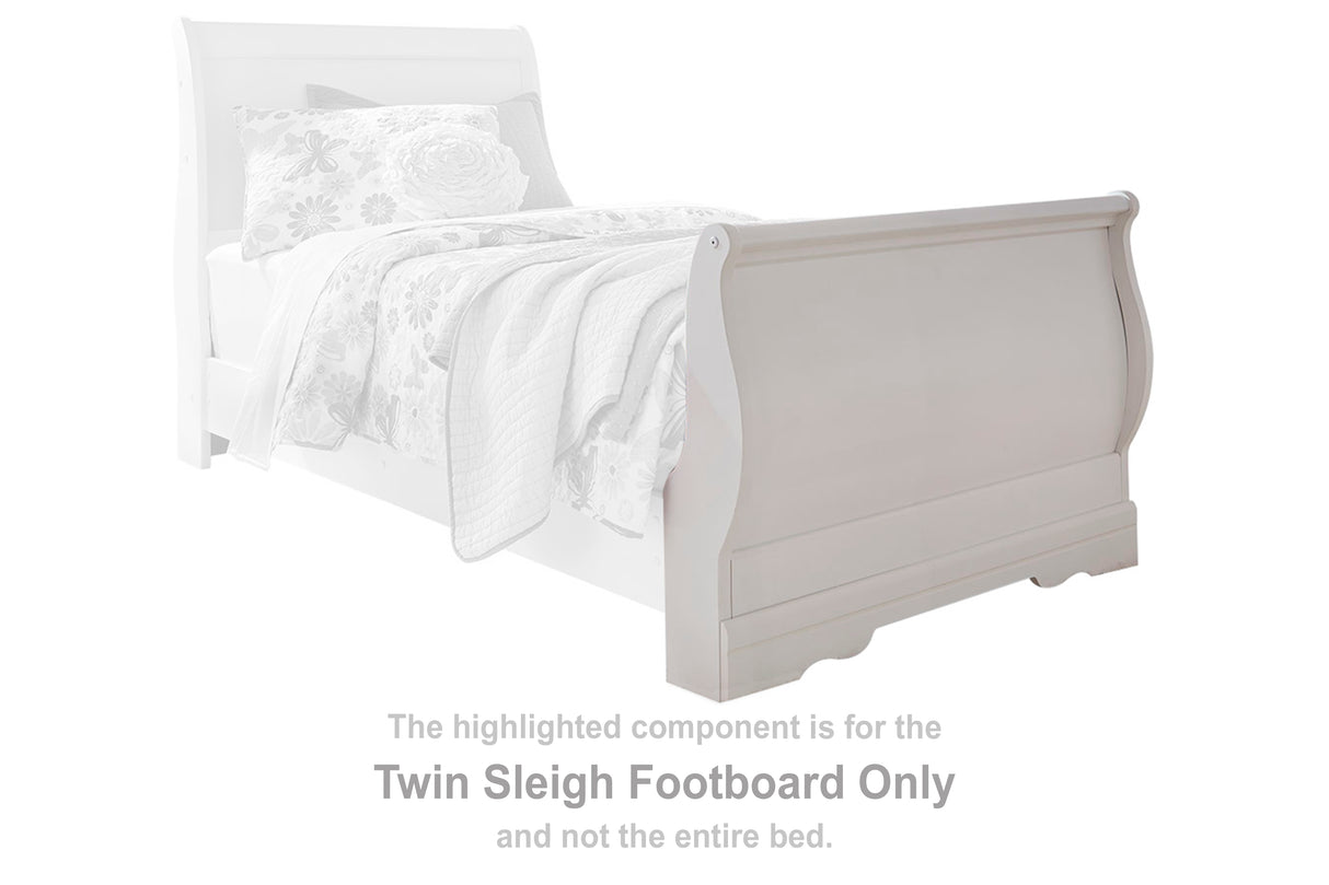 Anarasia White Twin Sleigh Footboard