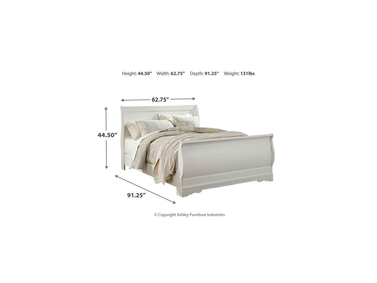 Anarasia White Queen Sleigh Bed