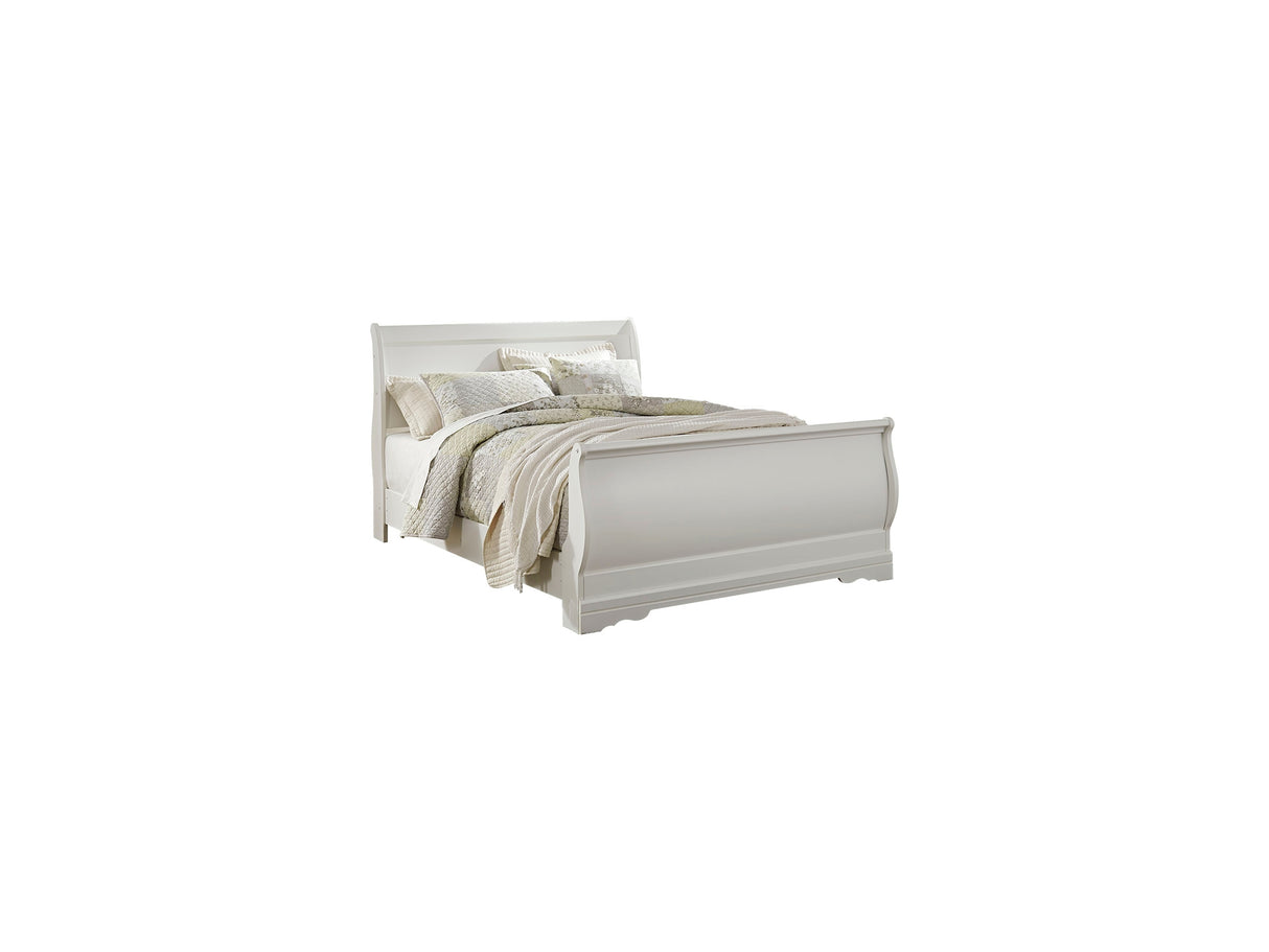 Anarasia White Queen Sleigh Bed And Nightstand