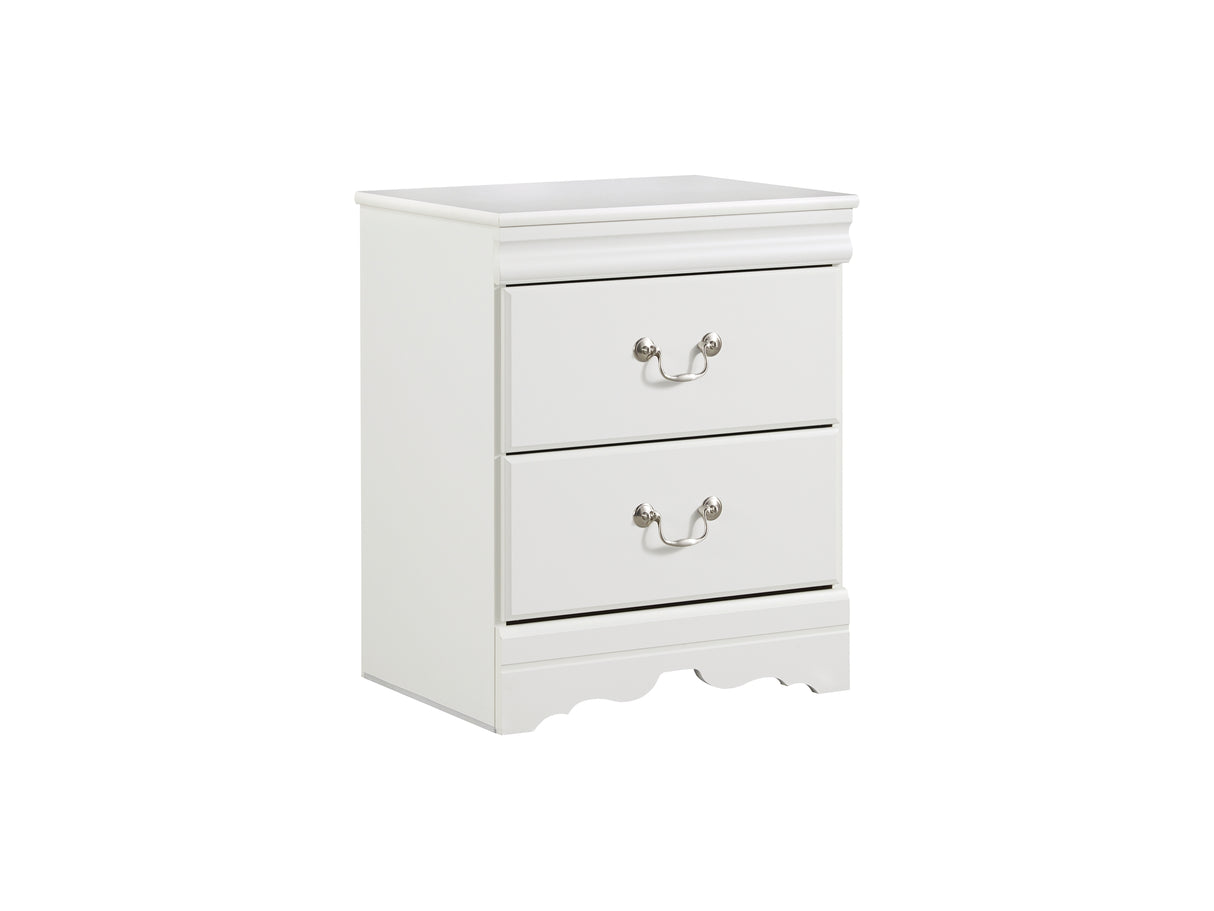 Anarasia White Full Sleigh Bed With Dresser, Mirror And Nightstand