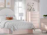 Wistenpine Blush Full Upholstered Panel Bed With Storage