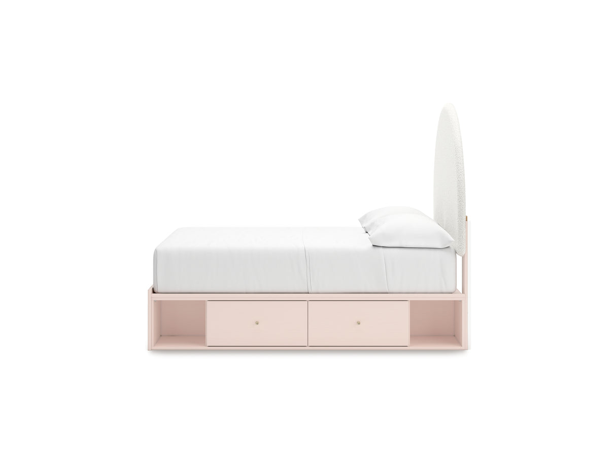 Wistenpine Blush Full Upholstered Panel Bed With Storage