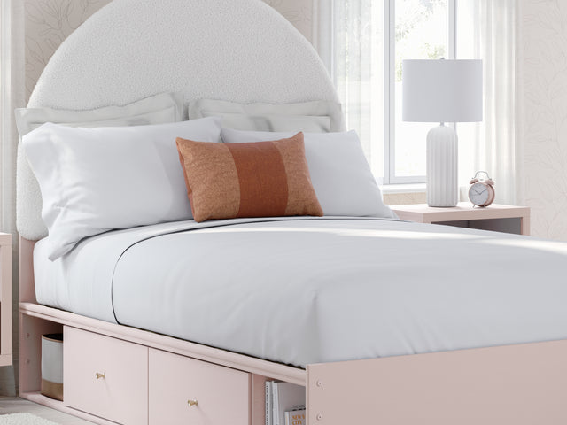 Wistenpine Blush Full Upholstered Panel Bed With Storage