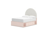 Wistenpine Blush Full Upholstered Panel Bed With Storage