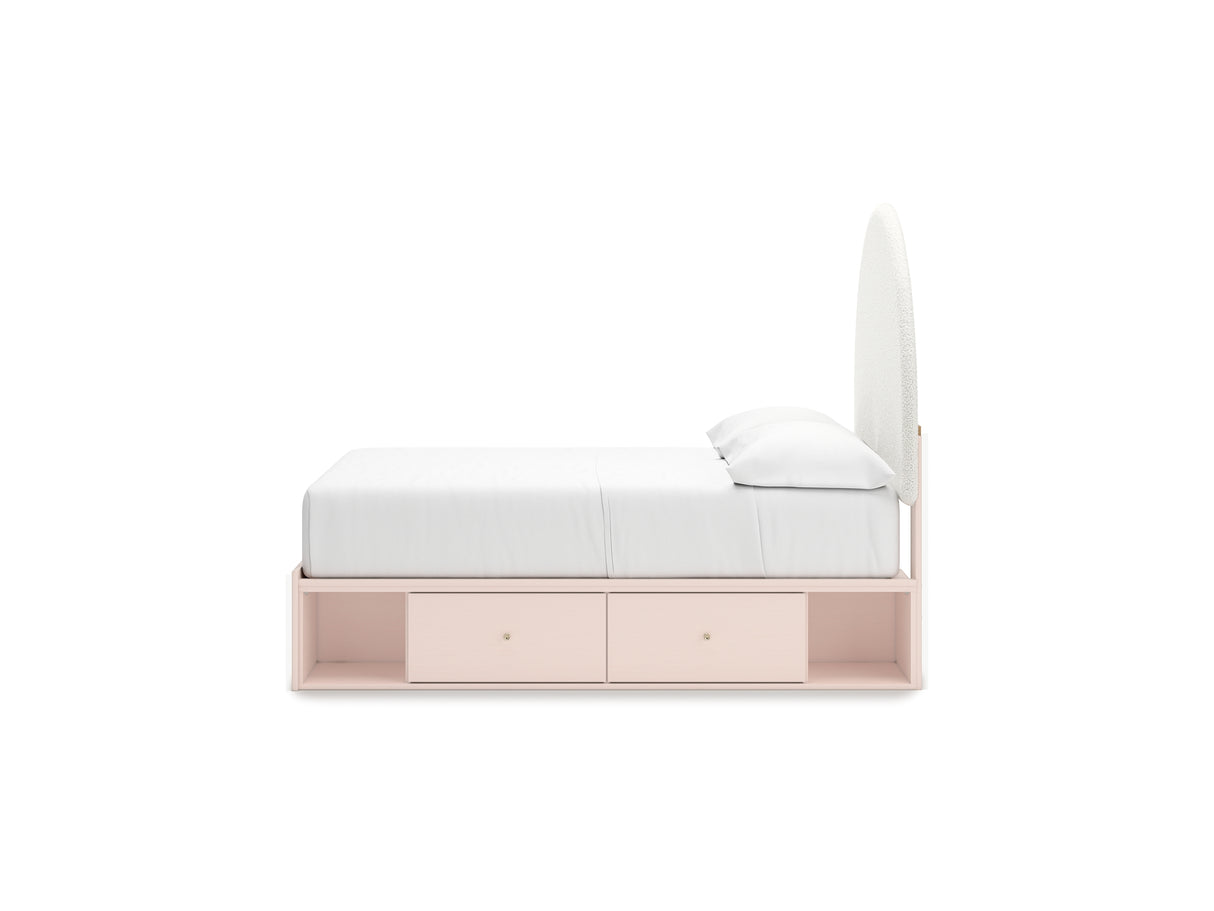 Wistenpine Blush Full Upholstered Panel Bed With Storage