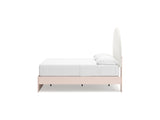 Wistenpine Blush Full Upholstered Panel Bed, Dresser And Mirror