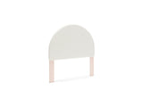 Wistenpine Blush Full Upholstered Panel Headboard, Dresser And Mirror