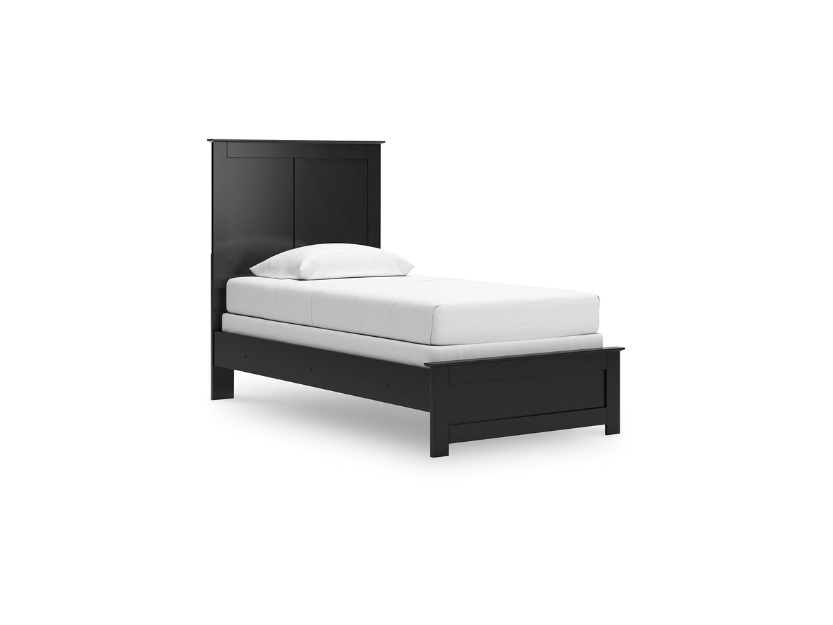 Maribel Black Twin Panel Bed