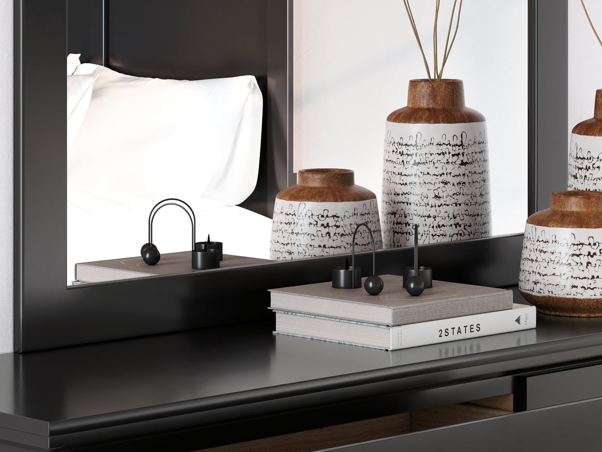 Maribel Black Dresser And Mirror