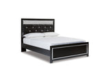 Kaydell Black Queen Upholstered Panel Bed