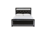 Kaydell Black Queen Upholstered Panel Bed