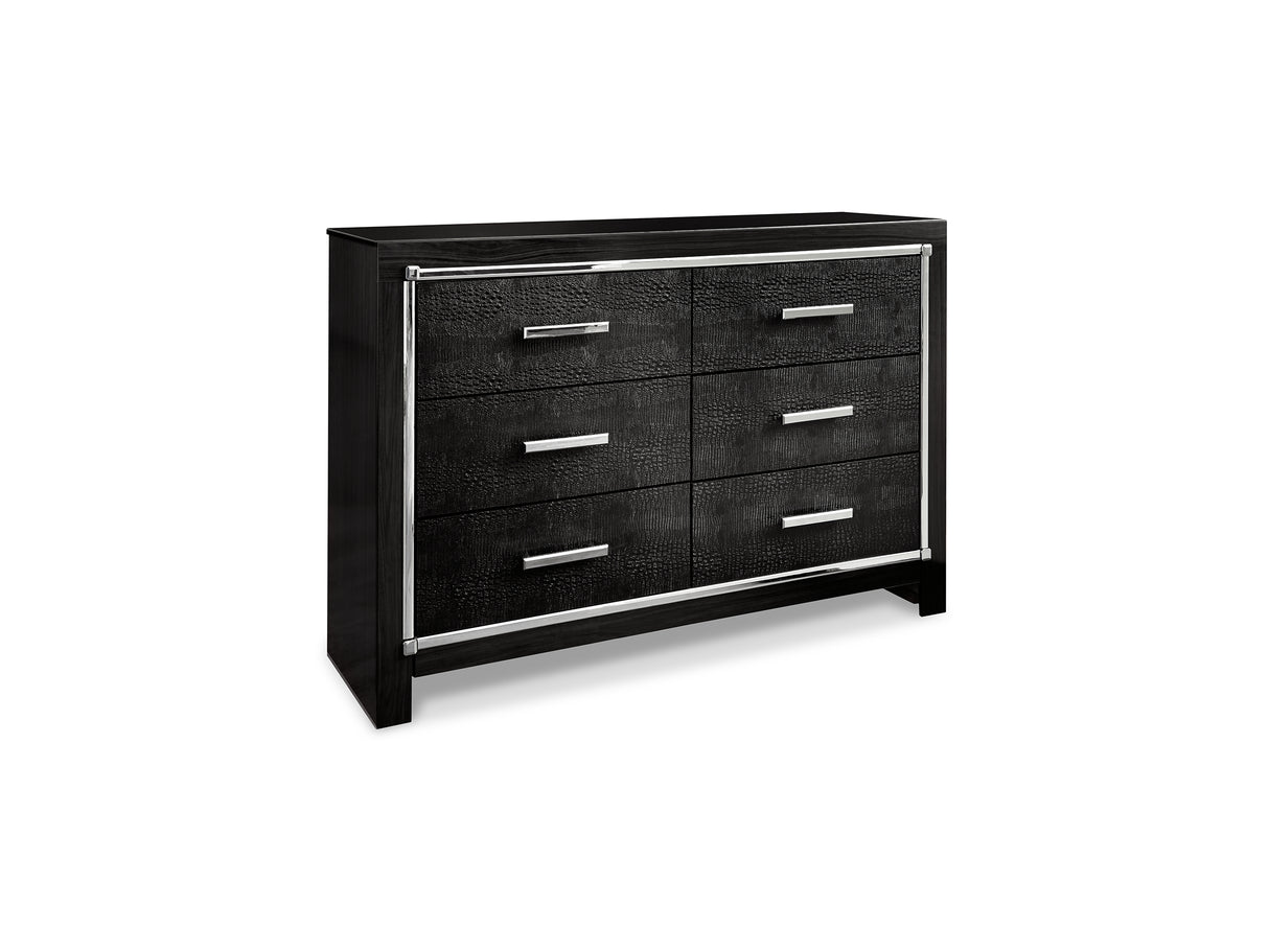 Kaydell Black King Storage Bed, Dresser And Nightstand