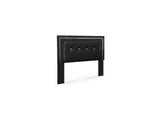 Kaydell Black Queen/Full Upholstered Panel Headboard, Dresser And Mirror