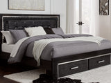 Kaydell Black King Storage Bed, Dresser And Nightstand
