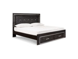 Kaydell Black King Storage Bed, Dresser And Nightstand