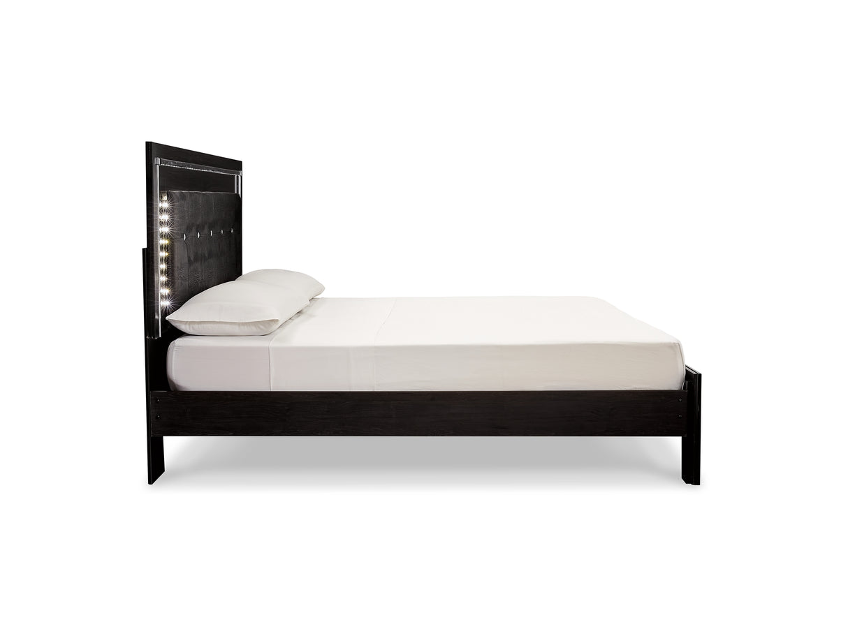 Kaydell Black King Panel Bed With Storage