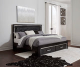 Kaydell Black King Panel Bed With Storage