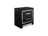 Kaydell Black Queen Upholstered Panel Bed, Dresser, Mirror And Nightstand