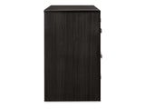 Kaydell Black King Panel Storage Bed, Dresser, Mirror And Nightstand