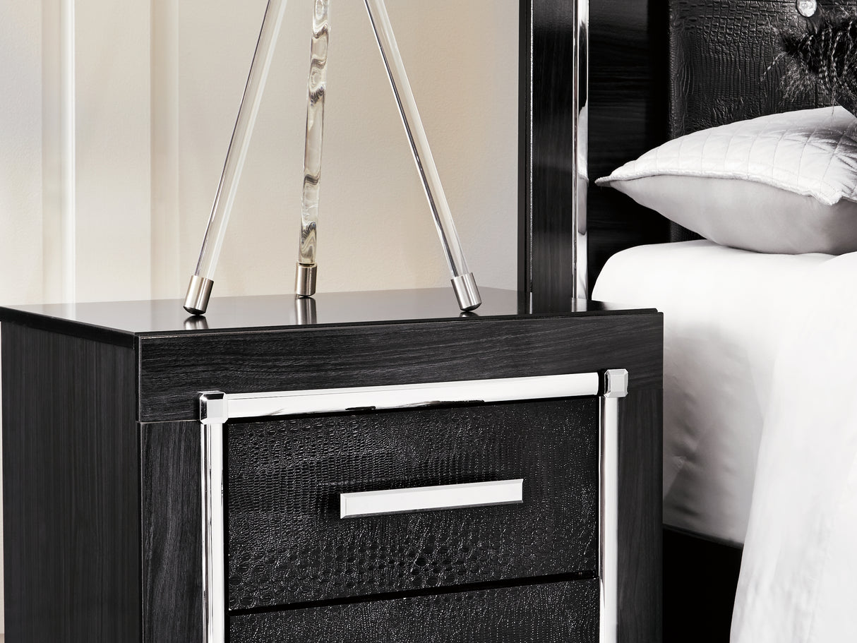 Kaydell Black King Storage Bed, Dresser And Nightstand