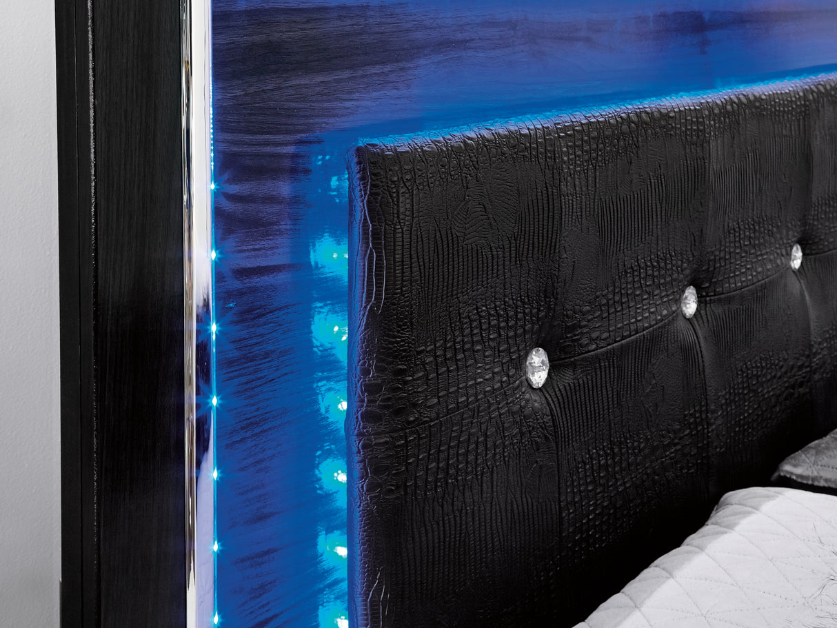 Kaydell Black King Panel Bed With Storage