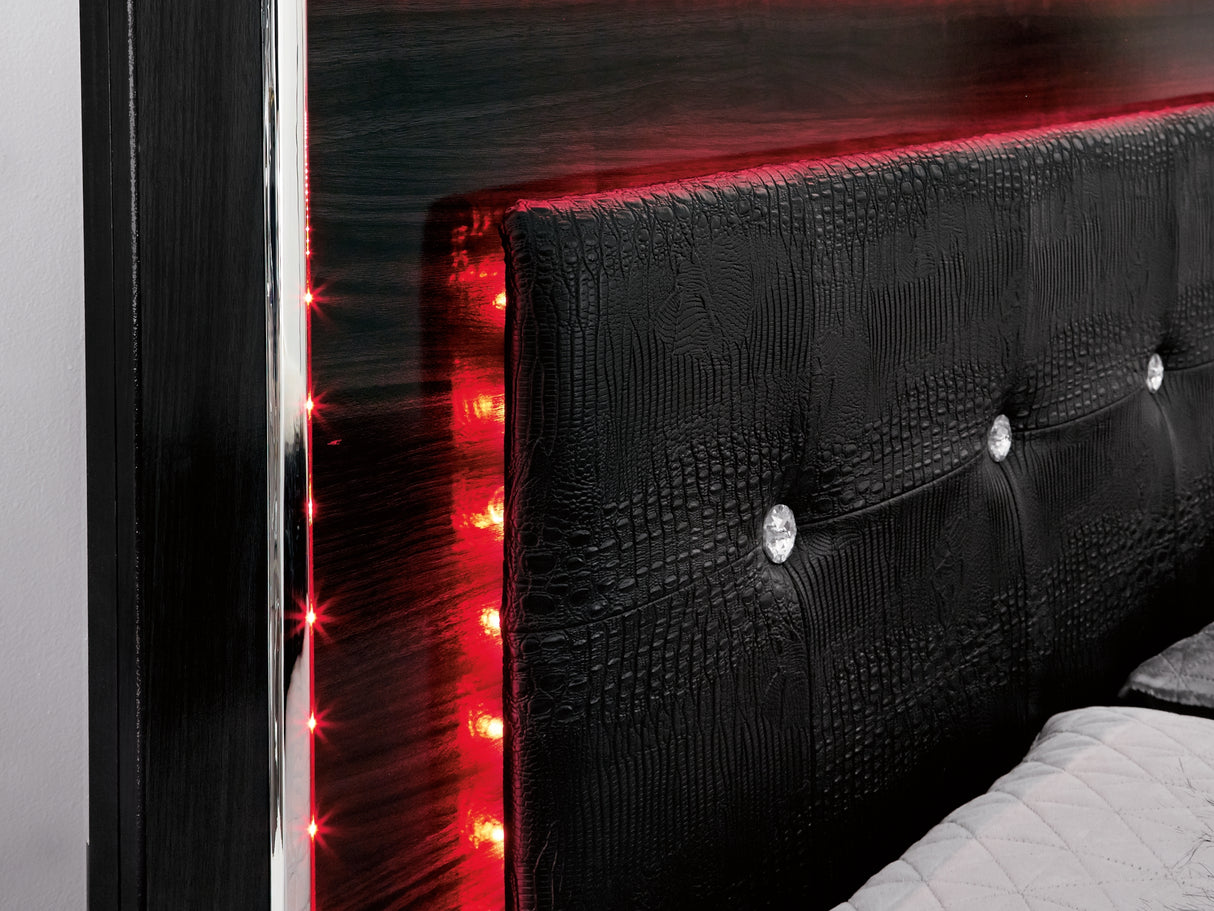 Kaydell Black King Panel Bed With Storage