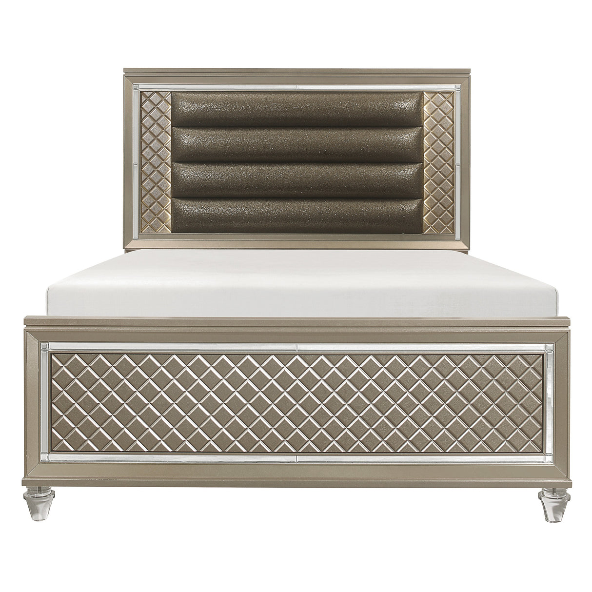 Loudon Champagne Metallic Full Platform Bed