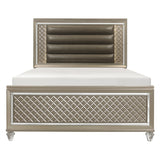 Loudon Champagne Metallic Full Platform Bed