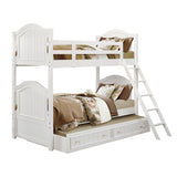 Clementine White Twin/Twin Bunk Bed With Twin Trundle