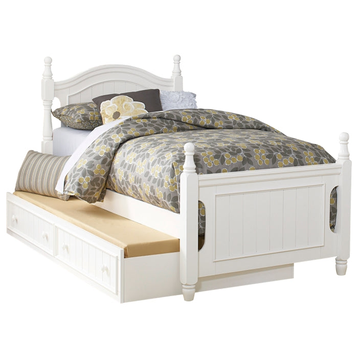 Clementine White Twin Platform Bed With Trundle