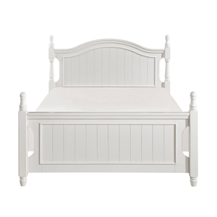 Clementine White Full Platform Bed With Twin Trundle