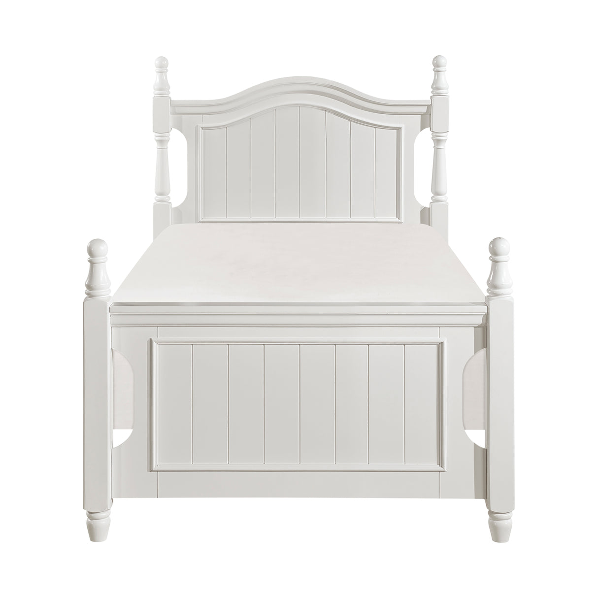 Clementine White Twin Platform Bed With Trundle