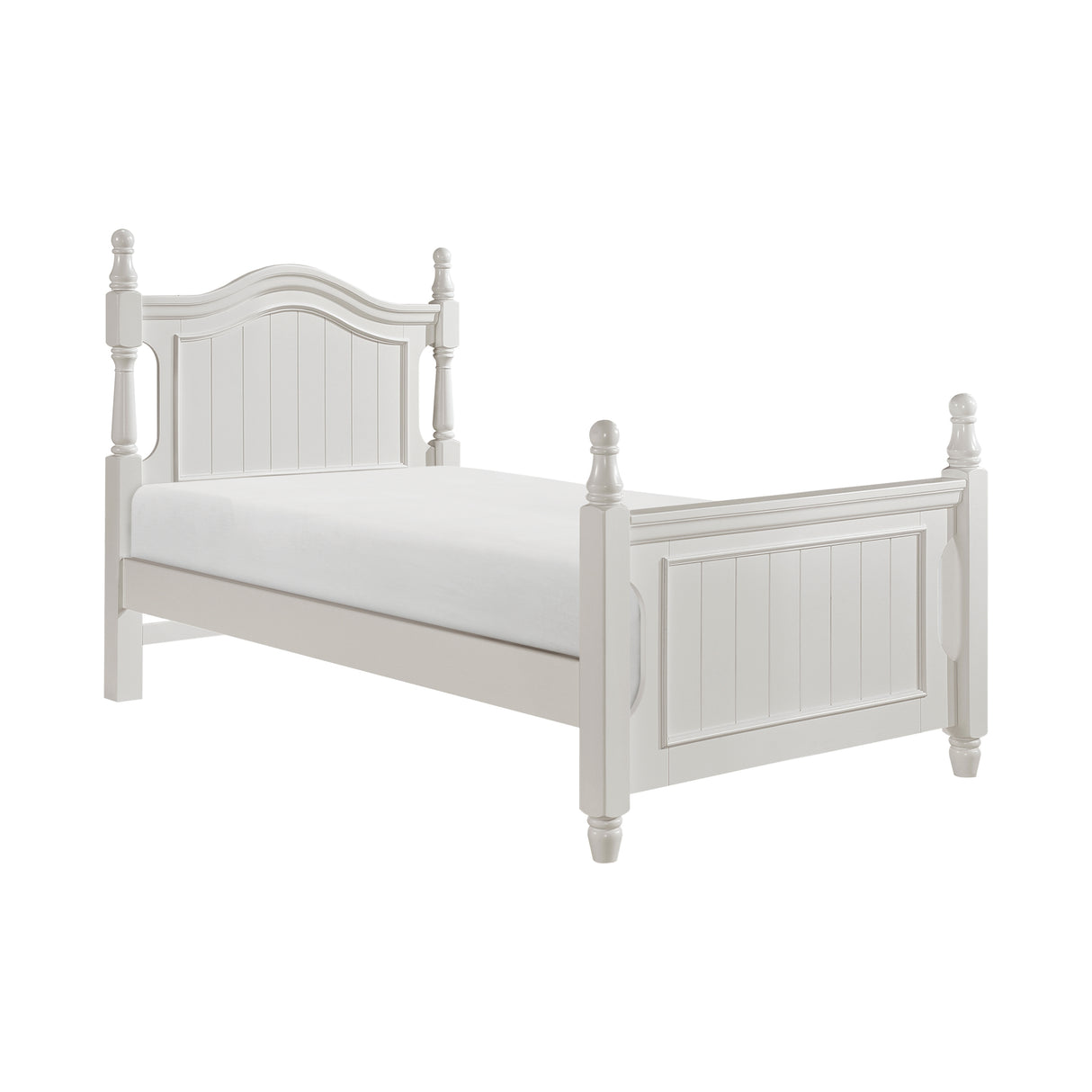 Clementine White Twin Platform Bed With Trundle