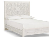 Paxberry Whitewash Full Panel Bed, Dresser, Mirror And Chest